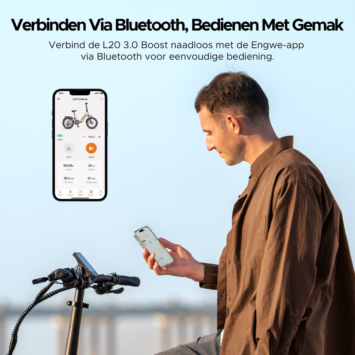 ENGWE L20 3.0 Boost Elektrische fiets - Actieradius 135km - Verwijderbare batterij 48V13.5Ah - Motor 250W - Shimano 7 versnellingen - Hydraulische schijfremmen - 20 Inch Commuter E-Bike - Fatbike - Zwart – foto 8