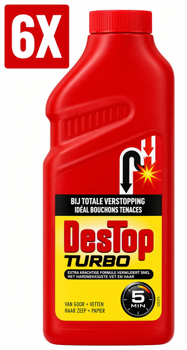 6 x DesTop Ontstopper Turbo - 500 ml