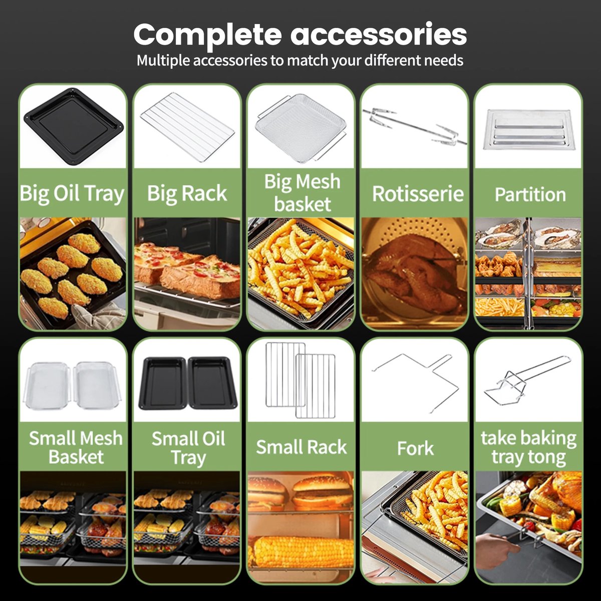 Heteluchtfriteuse XXL 23L met 2 Zones – Airfryer Oven 2200W – 15 Programma’s – LED Touchscreen – Incl. Receptenboek — afbeelding 4