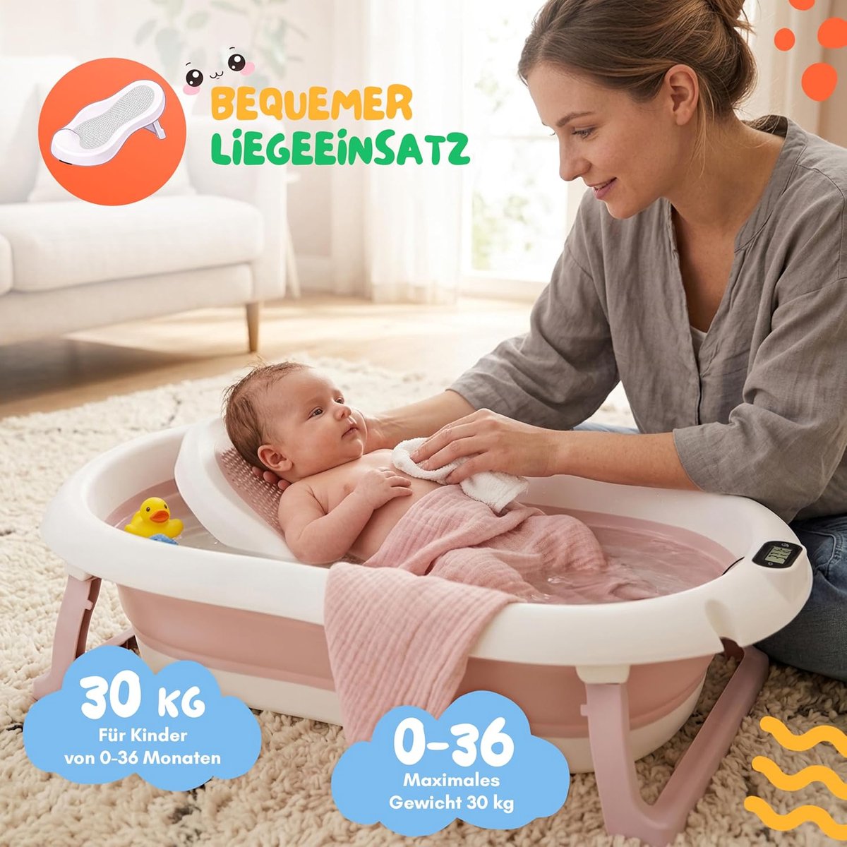 moovkee. Opvouwbaar Babybad 80 cm Roze thumbnail 4