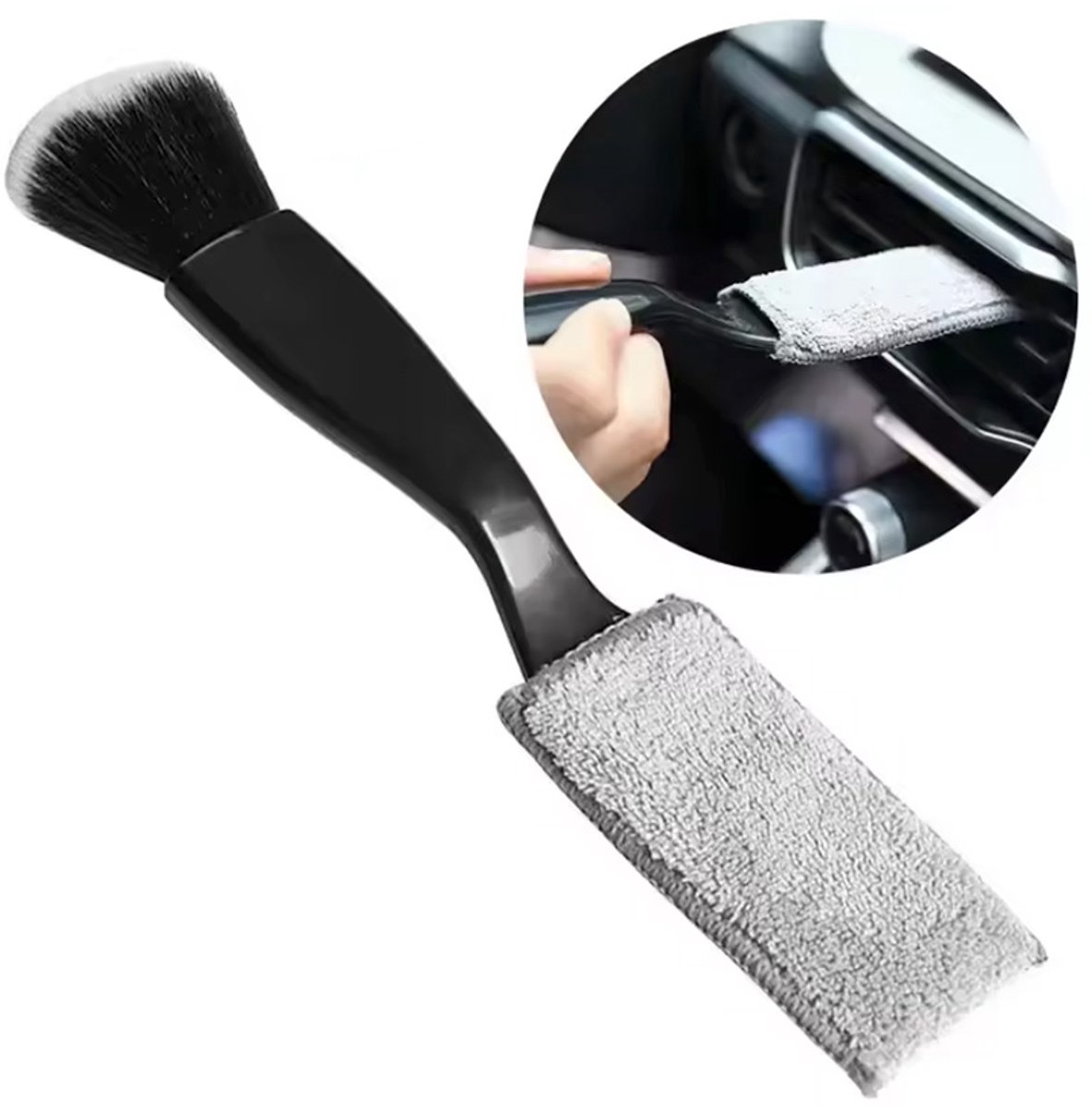 Autointerieur borstel - Schoonmaak borstel voor in de auto - 2-in1 - Autoborstel - Microvezel borstel - 1 stuk - CHPN