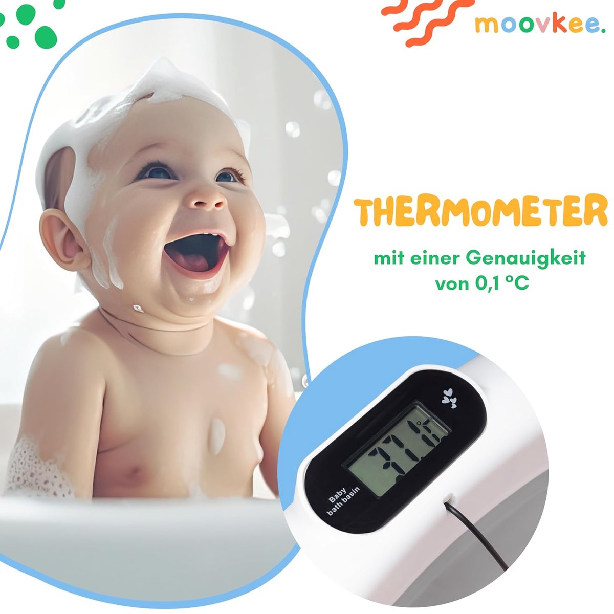 moovkee. Opvouwbaar Babybad 80 cm Grijs thumbnail 2