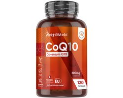 WeightWorld Q10 capsules - 200 mg - 120 CoQ10 capsules voor 4 maanden voorraad - Gemaakt in de EU