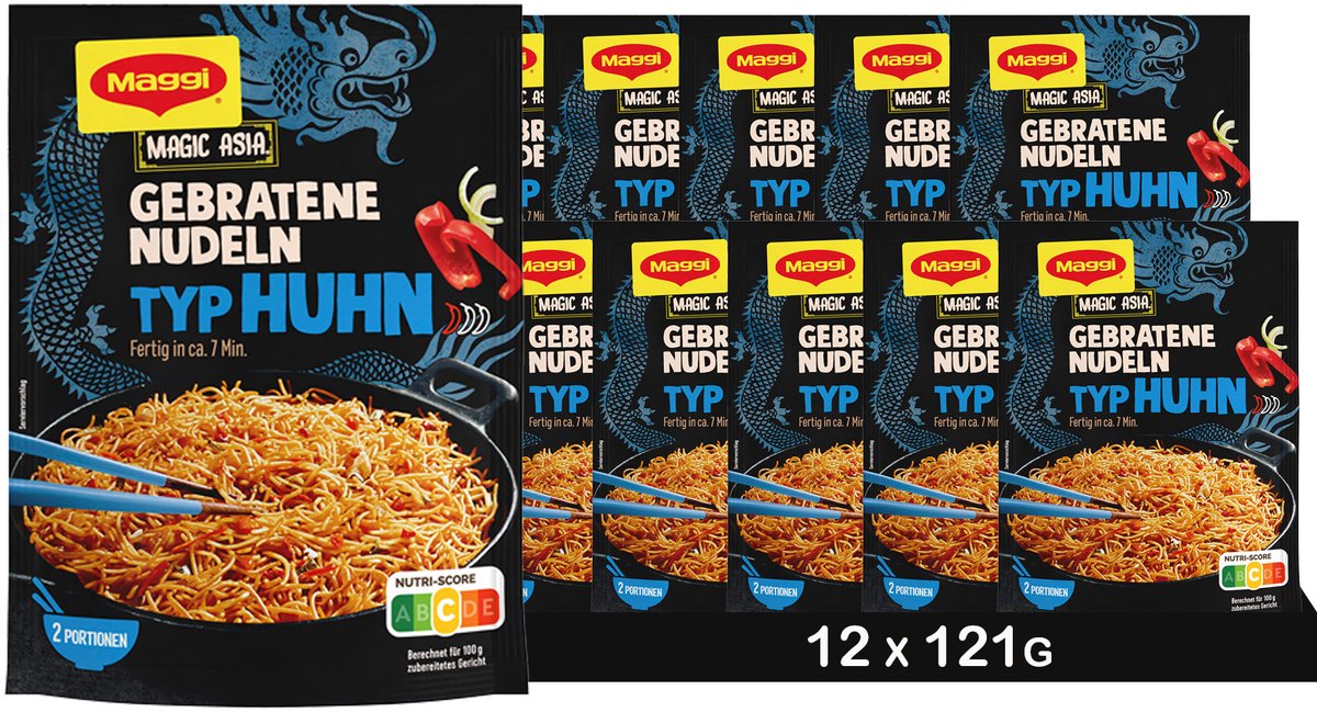 MAGGI Magic Asia Gebakken noedels met kip, 12 x 121g