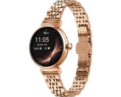 Kiraal Glimmer - Stijlvolle Smartwatch - Dames Smartwatch - Full-touch Scherm- Android & iOS - Goud