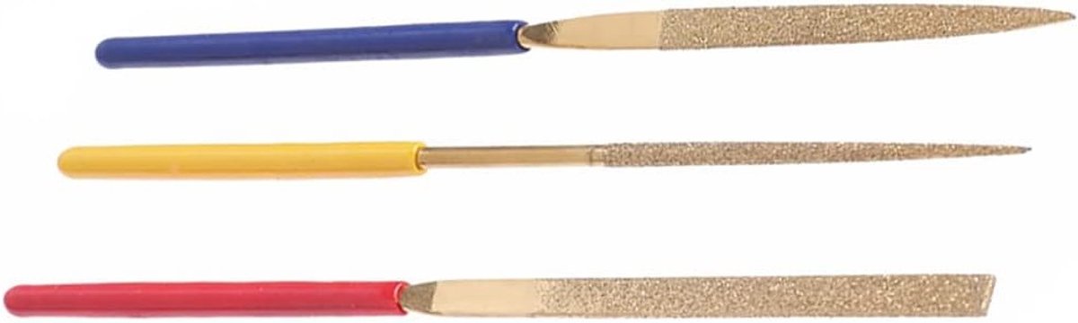 Set van 3 Diamantnaalden Vijlenset, Mini Modelleerbestanden voor Hout, Metaal en Glasbewerking