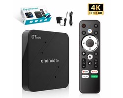 Android TV Box 4K Ultra HD – Chromecast & IPTV – Smart TV Box – Google Assistant Spraakbediening – 2.4/5GHz WiFi – 16GB Media Streamer