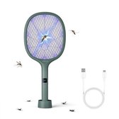 VENOMKILLER Elektrische Vliegenmepper 2-in-1 – Muggenlamp – Muggenvanger - USB Oplaadbaar – 3800V – UV Insectenlamp - Vliegenvanger - Met Display