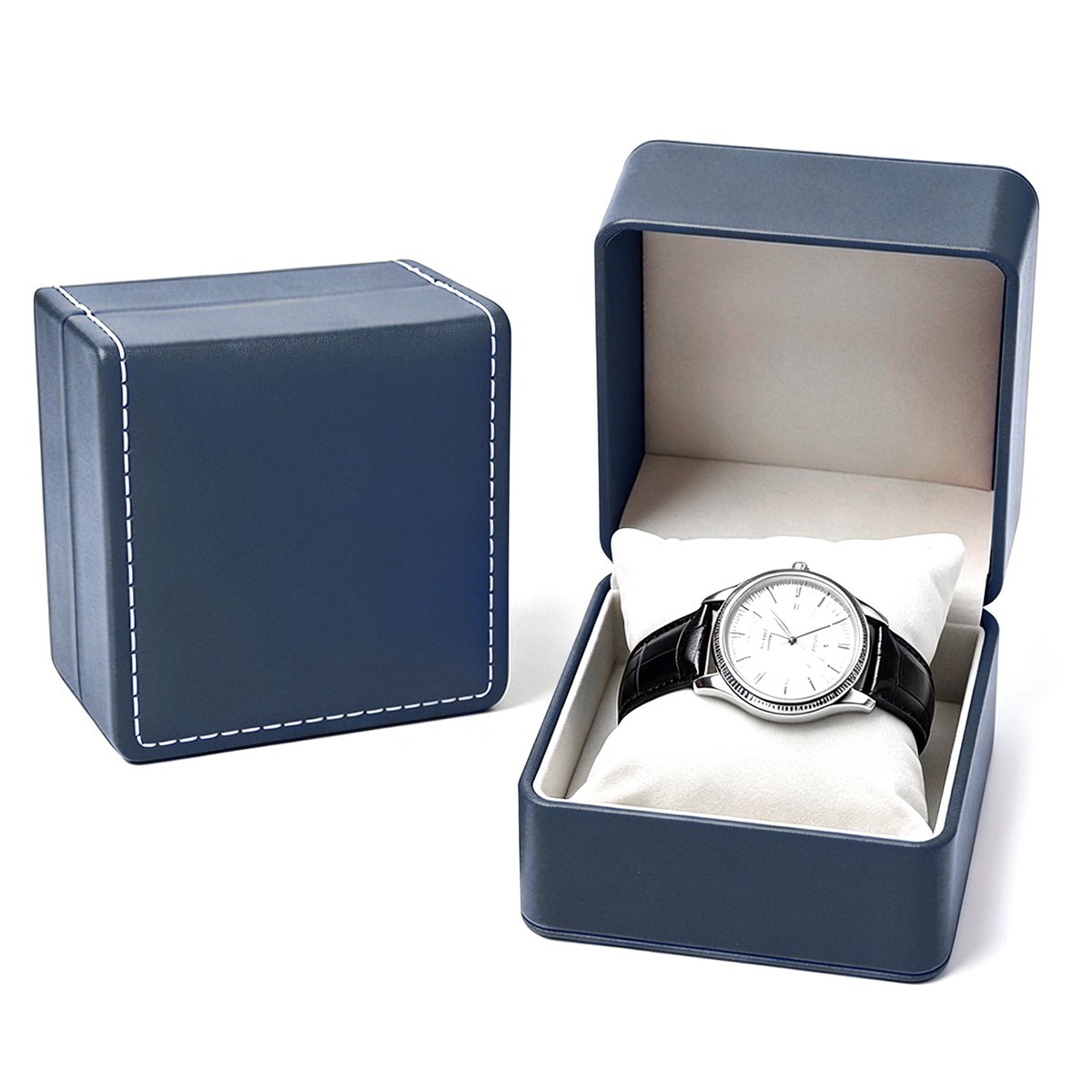 Horlogedoos - Unisex - Met afneembare horlogehouder - Individuele horlogeopbergdoos - Doos voor armbanden en sieraden - Gemaakt van PU-leer - Draagbare horlogestandaard - Geschikt voor polshorloges en smartwatches