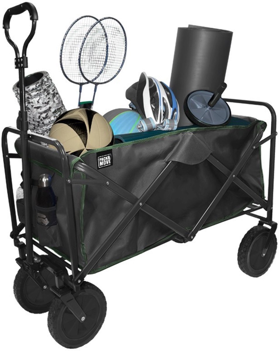 Pack and Move - Inklapbare transportkar op wielen - 83 x 44 x 37 cm - Verhuizing, vissen, sport, transport - 100 KG max
