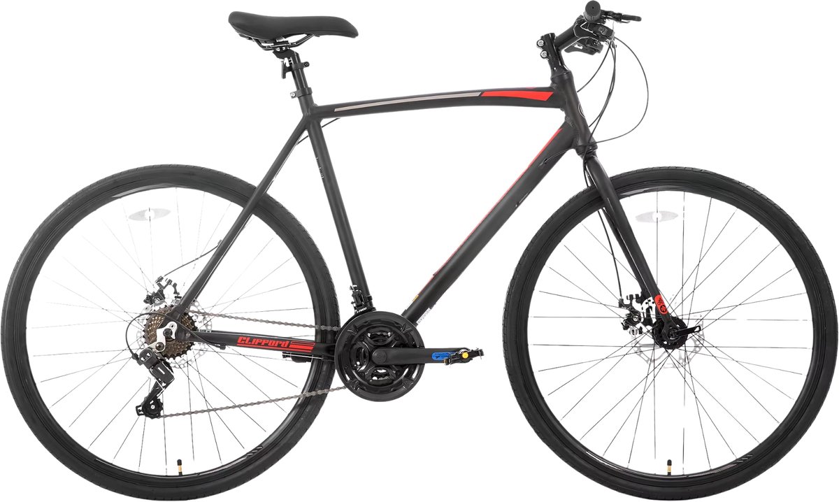 Happiq Racefiets – Voor volwassenen – 14 versnellingen lichtgewicht aluminium frame geschikt voor stadswoon-werkverkeer en fitness – Zwart M 700c