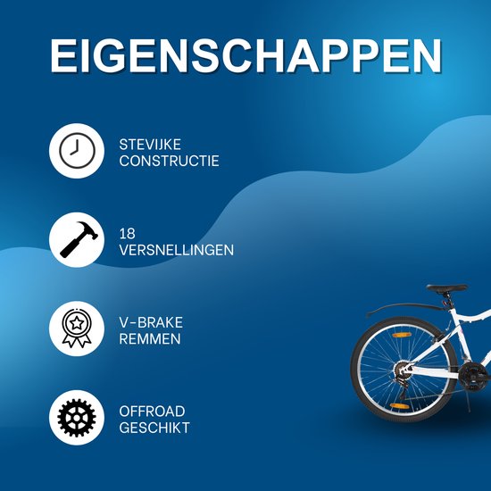 Mountainbike - Voor dames / mountainbiken - 18-speed, V-brake - Stevig, 66 cm, wit van Merkloos — afbeelding 2