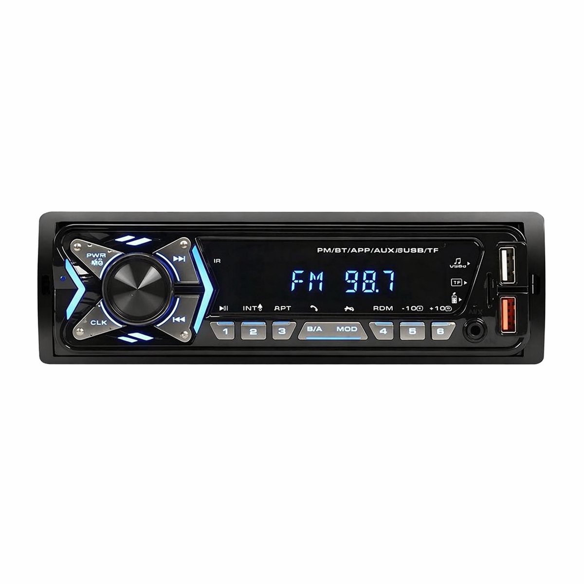 Autoradio met Bluetooth voor alle auto's - USB, AUX en Handsfree - Afstandsbediening - Verlicht - Enkel DIN Auto Radio met Ingebouwde Microfoon
