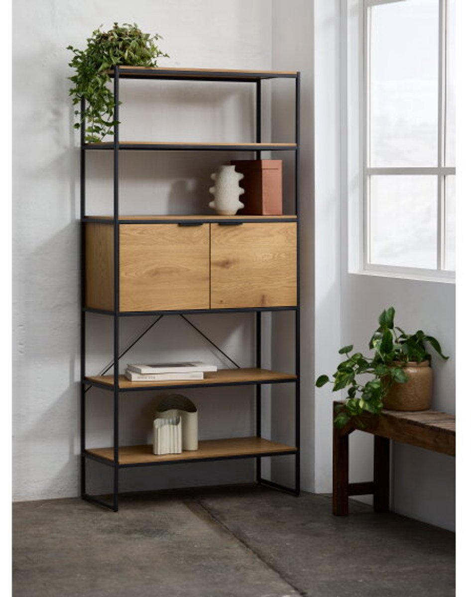Boekenkast Cesura eiken melamine 90x40x190 cm