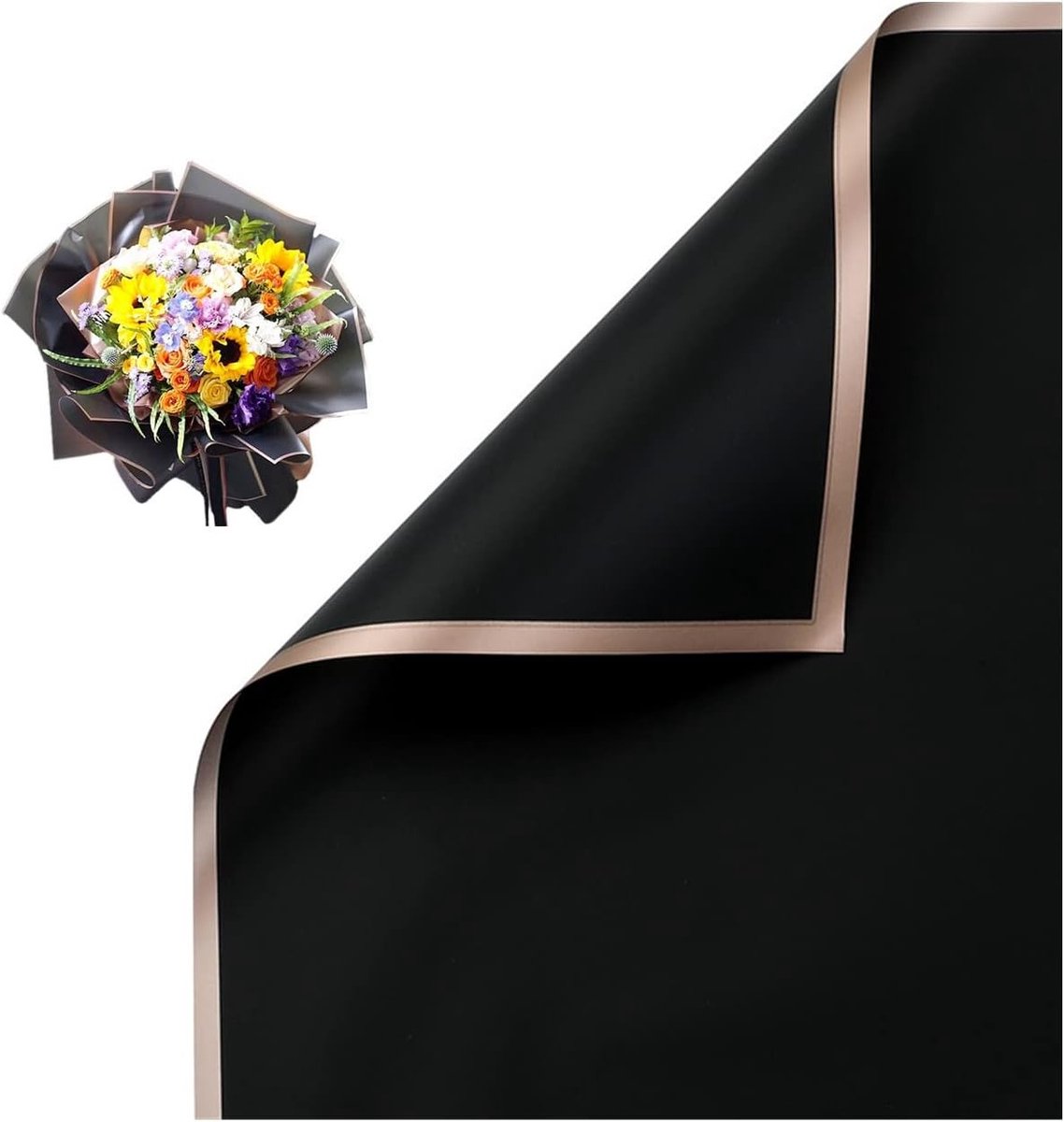 20 Vellen Waterdichte Bloemen Geschenkverpakking, Dubbelzijdige Verpakking voor Cadeaus, Papier Bundel voor Bloemisten en Boeketten 58.5cm (Goud)
