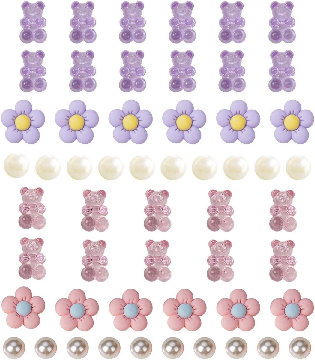Schattige Schoenaccessoires: Drie-dimensionale Gespen, Parels, Hars Beren en Bloemen voor DIY Decoratie