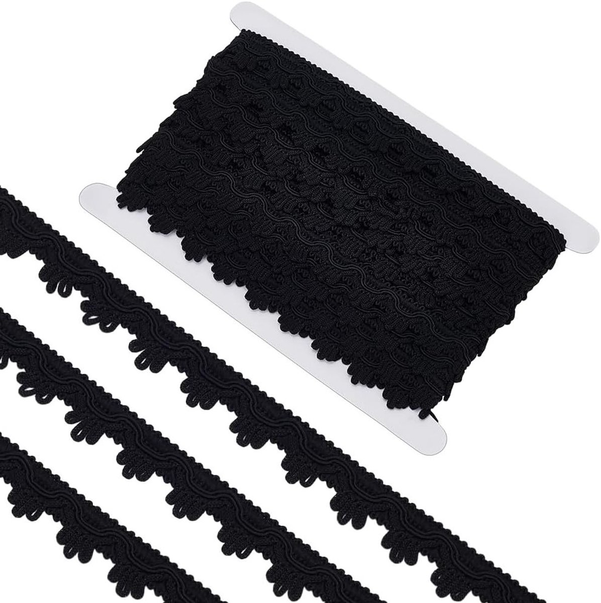 15.6 Yards Braid Lace Trim 22mm Breed Zwart Kwastje Fringe Versiering voor Kostuums, Creatief Handwerk en Naaien Accessoires
