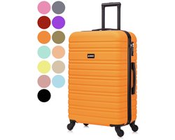 BlockTravel BlockTravel® Reiskoffer Groot 74L - Grote Koffer met TSA-slot - Reiskoffer met Wielen - Valies Grote Koffer - 4 Spinner Wielen - Lichtgewicht Koffer - Oranje