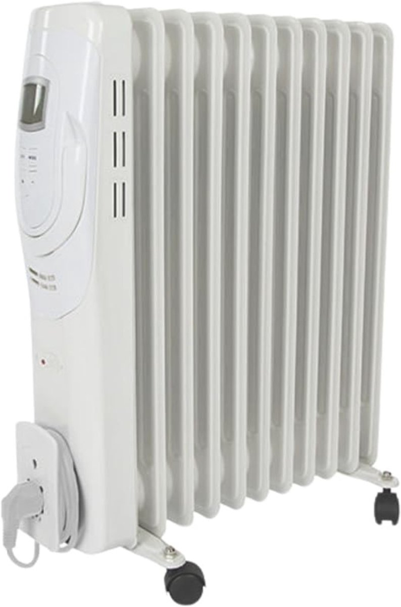 RWB® Olieradiator - Oliekachel - Elektrische Kachel - Wit - 48cm x 24cm x 63cm