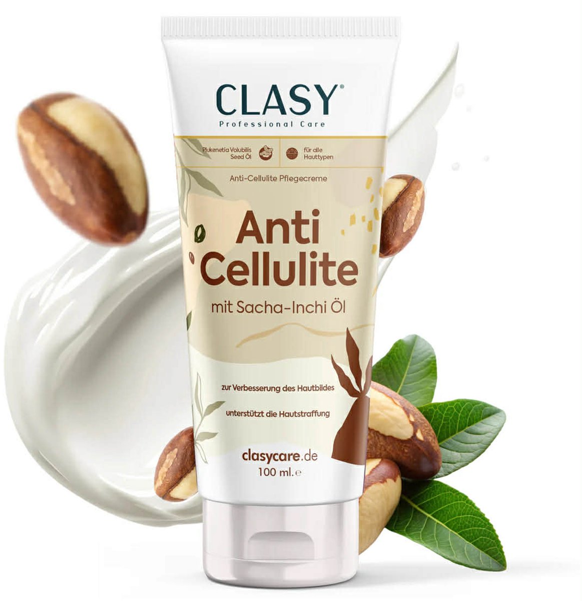 Clasy Care Anti-Cellulite Crème – Met Paranootolie – Verzorgt & Verstevigt de Huid – 100 ml