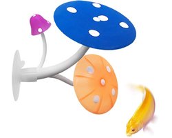 Paddestoel Hangmat Zachte Vissen Fokken Speelpad Siliconen Visrust Aquarium Ornament Vissenaquarium Kleurrijke Decoratie voor Vissen Aquarium (Blauw)
