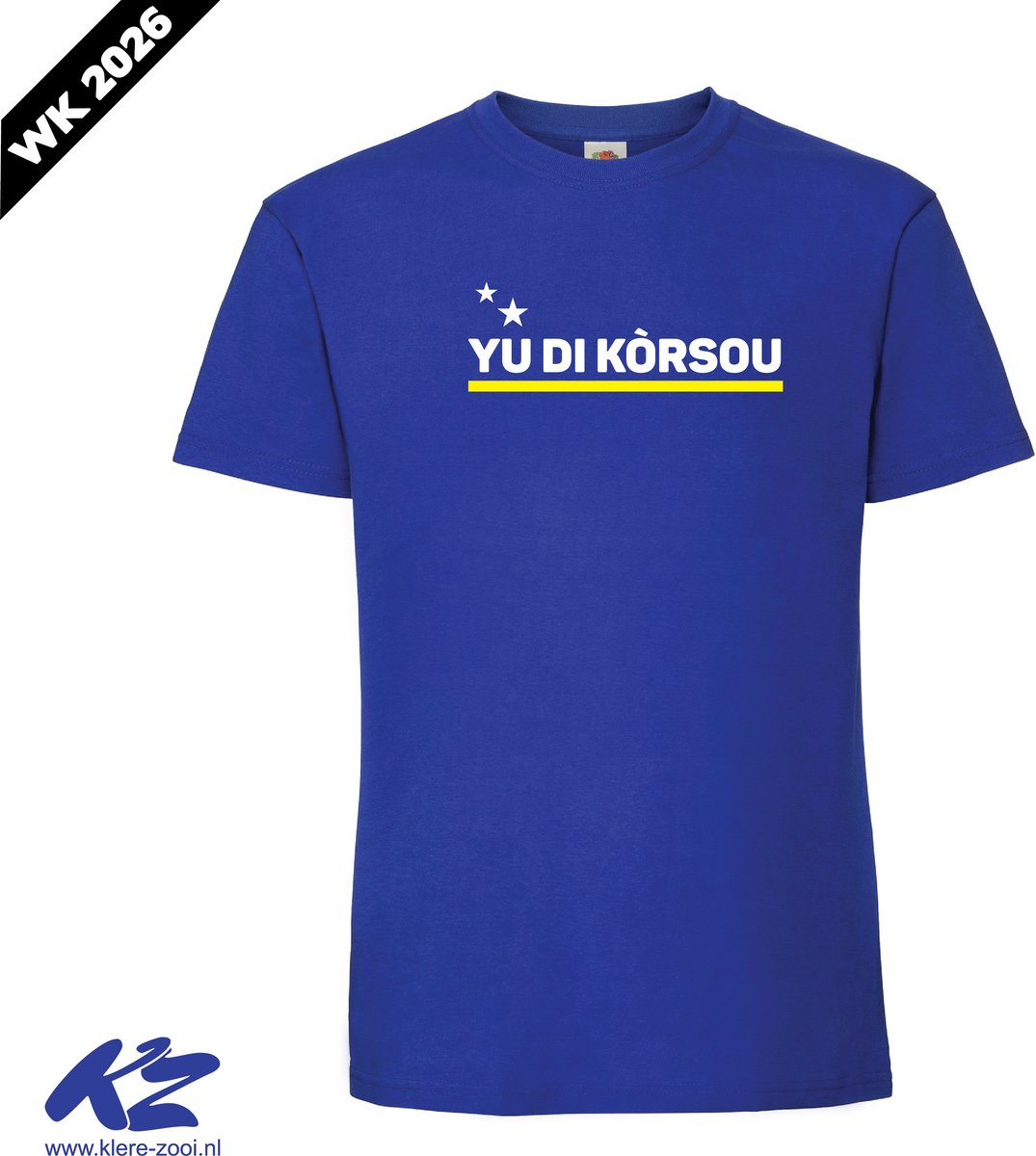 Yu Di Kòrsou - Unisex T-Shirt - L - Blauw - Curacao - WK Voetbal 2026 - World Cup Football