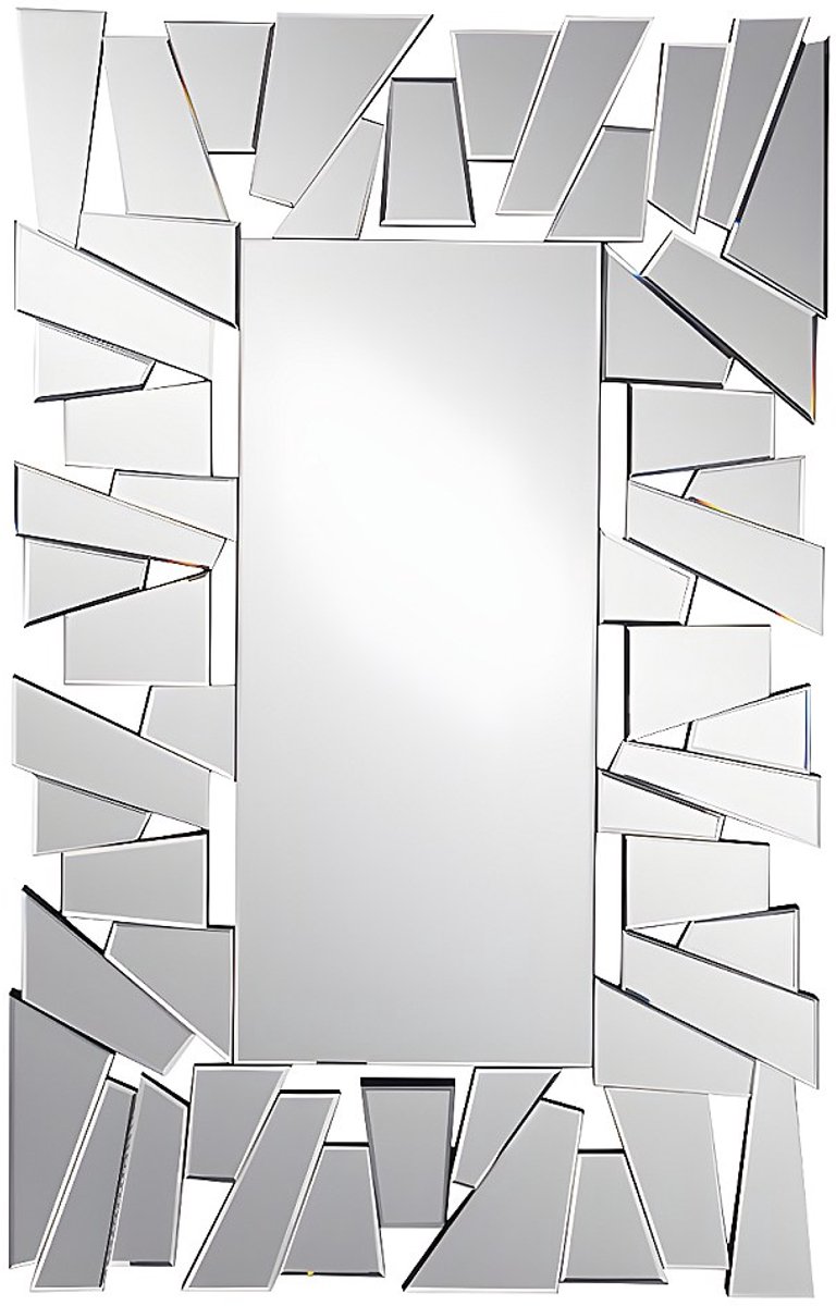 Vente-unique Wandspiegel in roestvrij staal - H 76 x B 120 cm - UYUNI Zilverkleurig