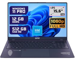 GMR 15.6" FHD Laptop - Intel N95, 12GB RAM, 512GB SSD, Windows 11 Pro - Ideaal voor Thuisgebruik, Kantoor & Studie