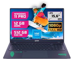 GMR - 15.6 Inch Full HD Laptop - Intel N95 - 12GB DDR5 RAM - 512GB SSD - Windows 11 Pro voor Thuis, Office en Studie notebook