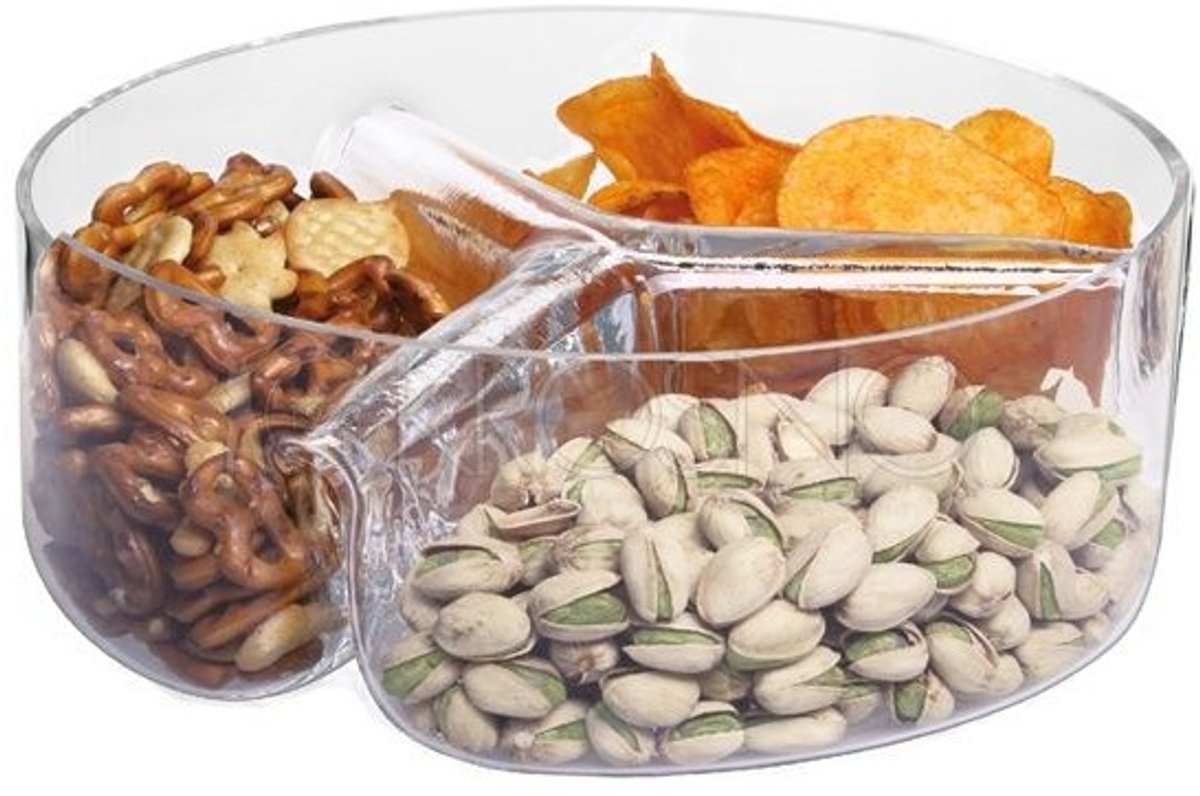 KROSNO | Sweet & Savoury collection - Tapasschaal Ø 24 cm - Snackschaal 3 delig - Serveerschaal - Serveerbord - Verdeelbord - Gourmetschaal