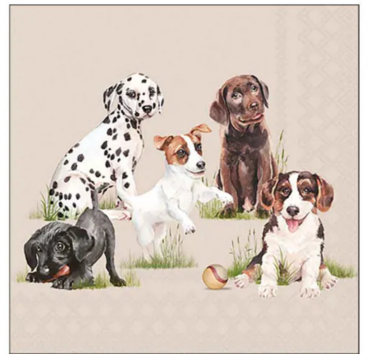 Ambiente - Servetten - Playing Puppies - 25 x 25 cm