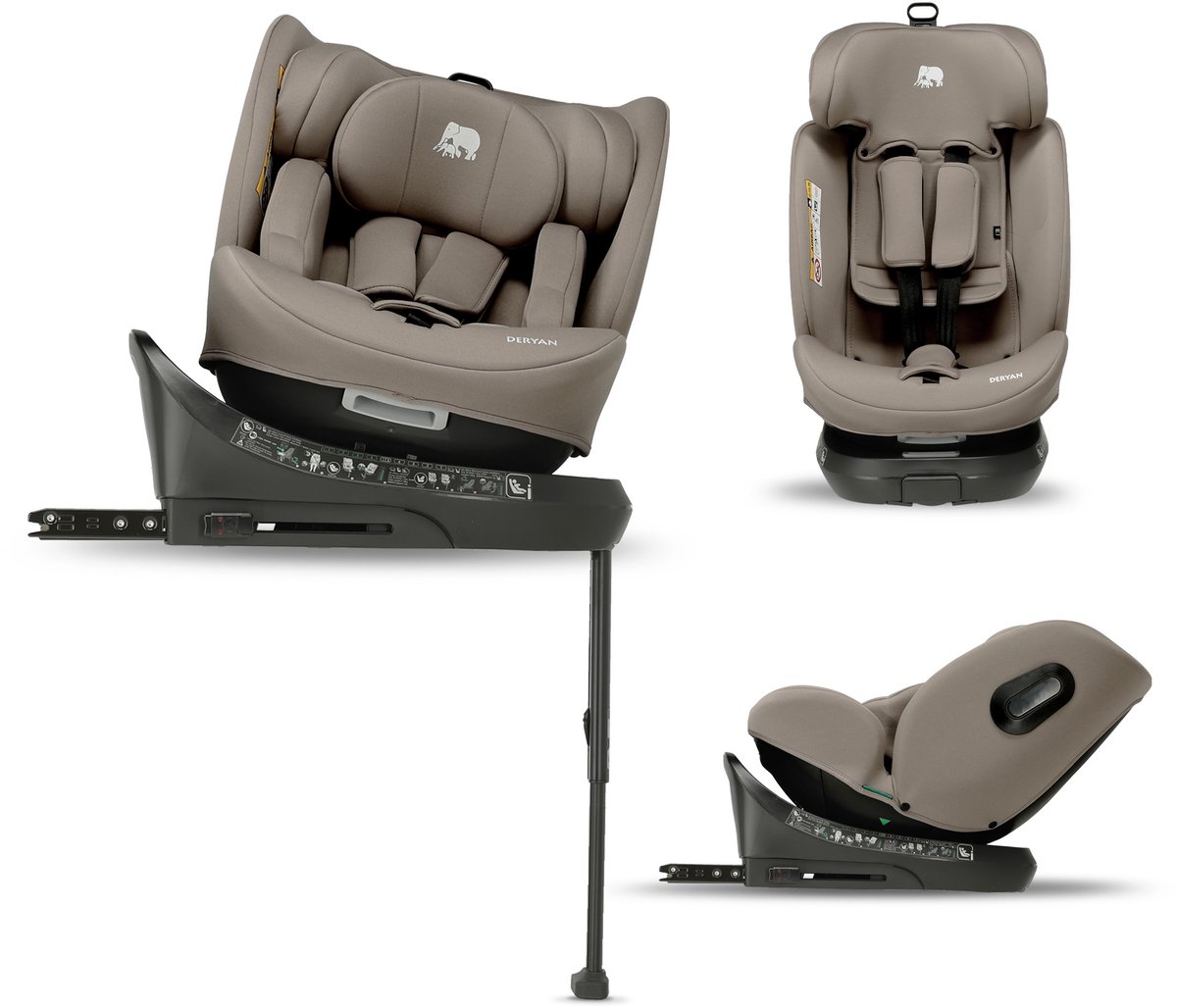 Deryan Carly Luxe Autostoel i-Size - 360° Draaibaar - Isofix - Truffle Nougat