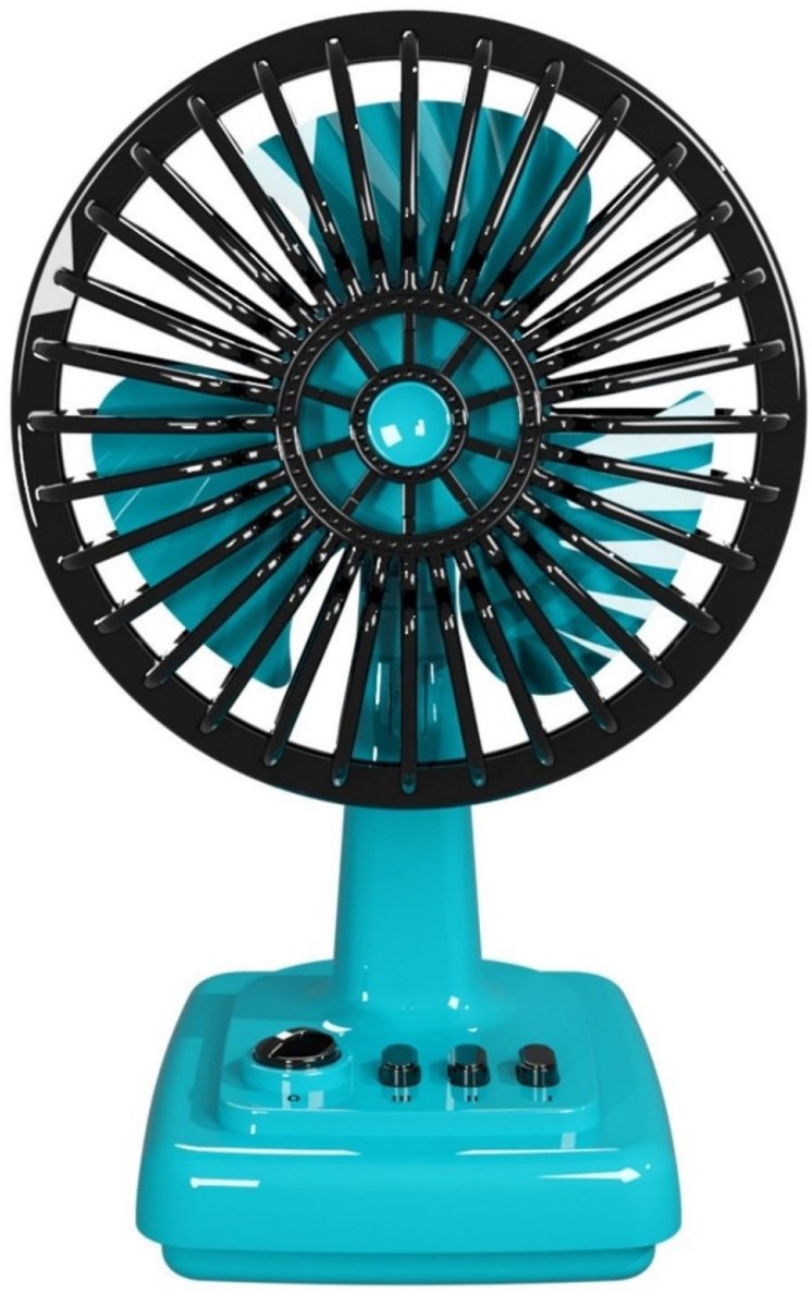 longziming -Retro Burea ventilator - Klassieke Tafelventilator - Draagbare USB Ventilator - 3 Snelheidsstanden - Oplaadbaar Via USB - Metaallegering - Gepolijst Design - Ruimtebesparend Voor Kantoor - 1 Stuk
