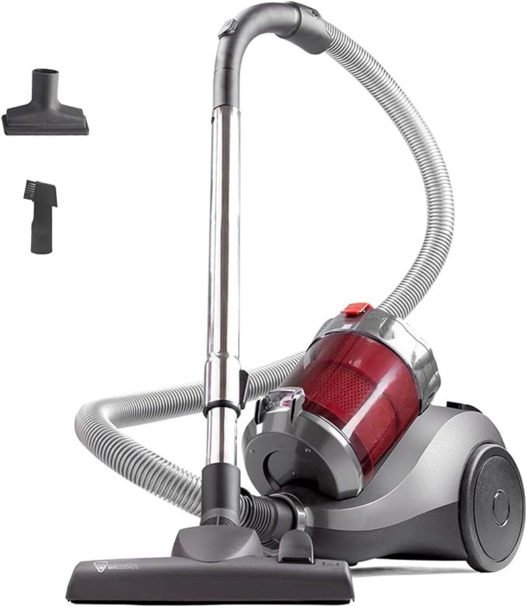 RUX® Steelstofzuiger met snoer - Steelstofzuiger - Stofzuiger - Grijs/Rood - ‎42cm x 25cm x 33cm