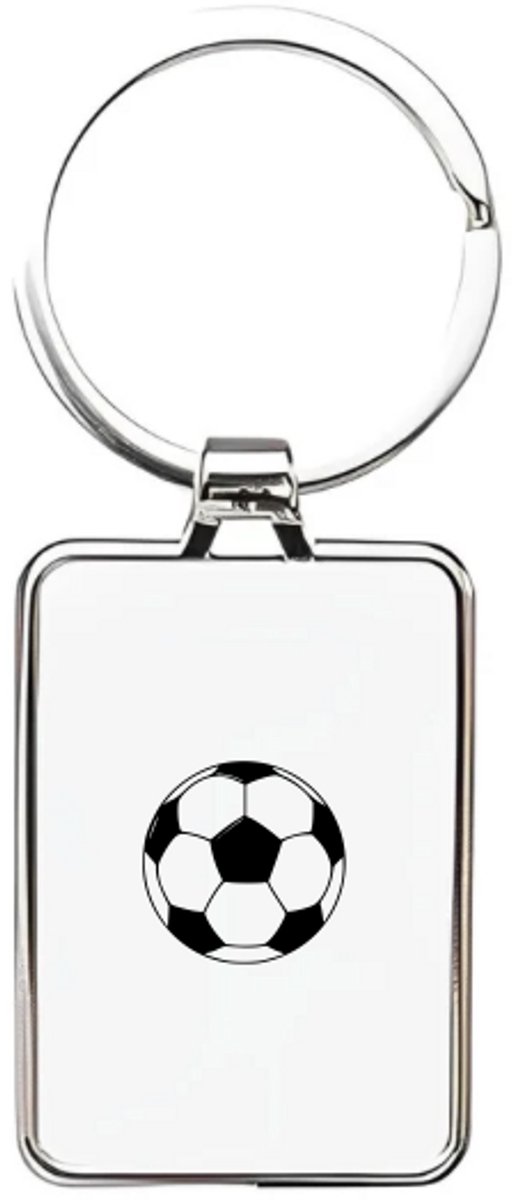Hacebo® - Voetbal sleutelhanger rechthoekig - Voetbal - Beste voetballer - sleutelhangers - Cadeau - Sport - sport - rechthoekige sleutelhanger - 3 x 7.8 CM
