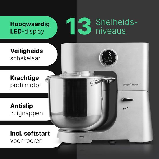 ProfiCook KM 1254 - Keukenmachine XXL - 12liter - 8 KG van Merkloos — afbeelding 2