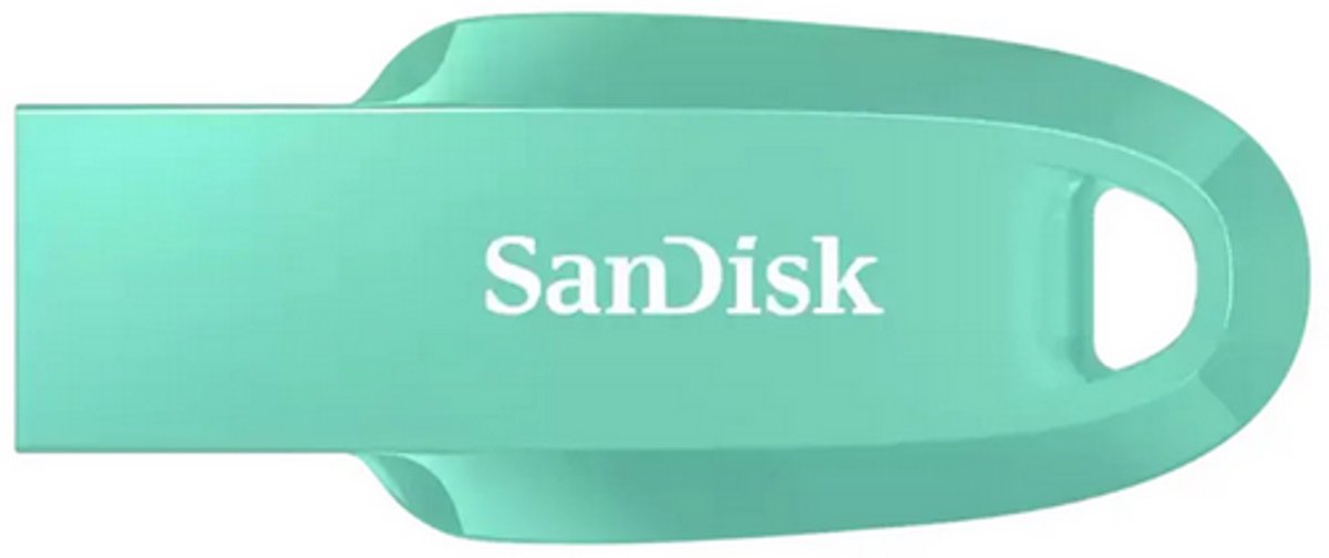 SanDisk Ultra Curve - USB Stick - 32 GB - USB3.2/3.0 - Type-A - 100 MB/s - Mint Groen