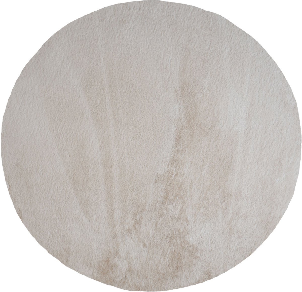 Veer Carpets Vloerkleed Velluto Beige - Rond ø160 cm - Hoogpolig Design Vloerkleed in Scandinavische / Hotel Chique Stijl