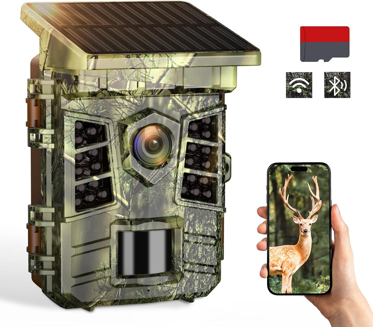 Wildcamera Nachtzicht - Buiten Camera - Natuur Observatie - 60MP Hoge Resolutie - 25m Detectie - Groen