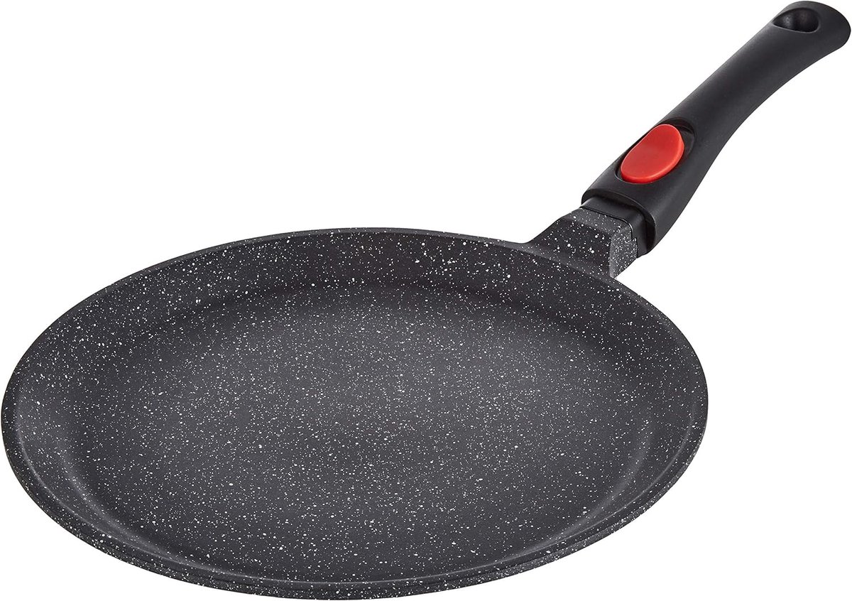 Pannenkoekenpan - Koekenpan - Lekkere Pannenkoeken Maken - Afneembare Handgreep - 28 Cm - Grijs