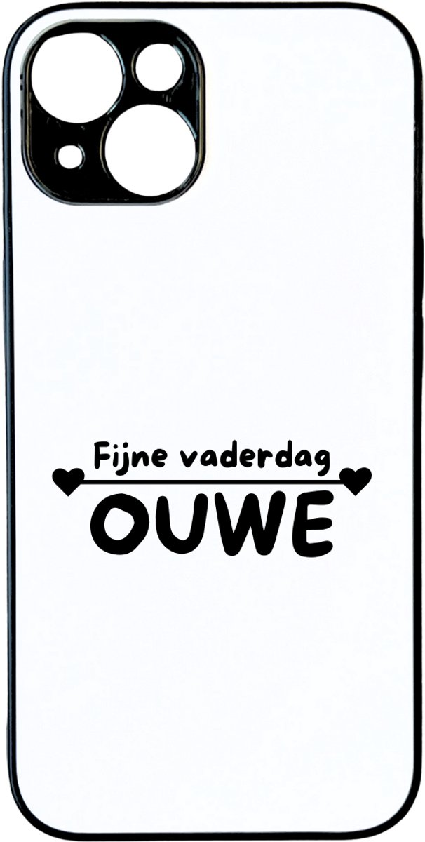 Hacebo® - Fijne vaderdag OUWE telefoonhoesje - Papa - Liefste papa - telefoonhoesjes - Vaderdag cadeautje - Cadeau voor papa - Verjaardag - Geschenk - Cadeau - Gift - hoesje geschikt voor iPhone 14