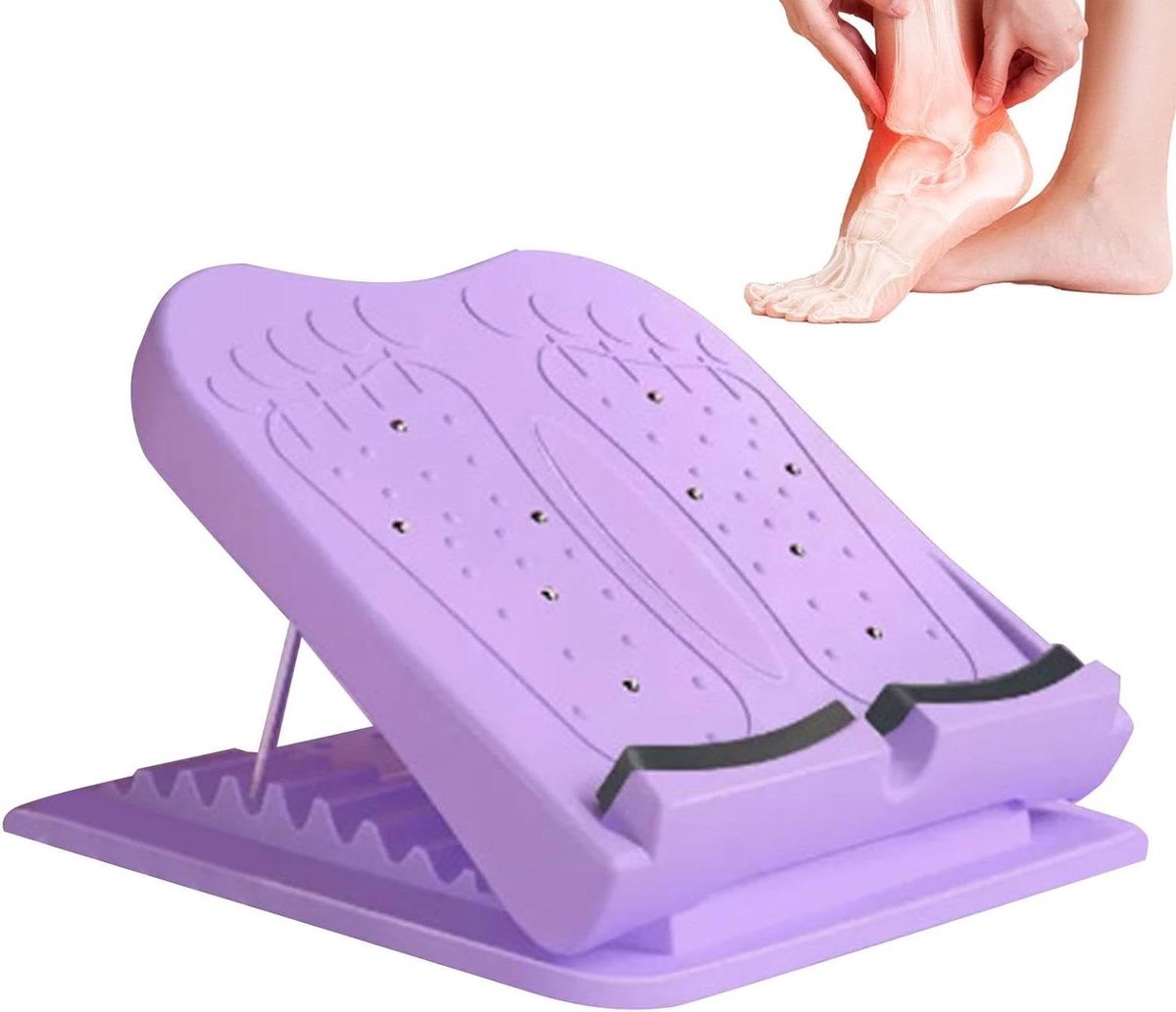 Schuine Plank - Kuitstrekker Voet - Flexibiliteit Verbeteren - 7 Hoekinstellingen - 30 x 24 x 9.5 cm - Lila