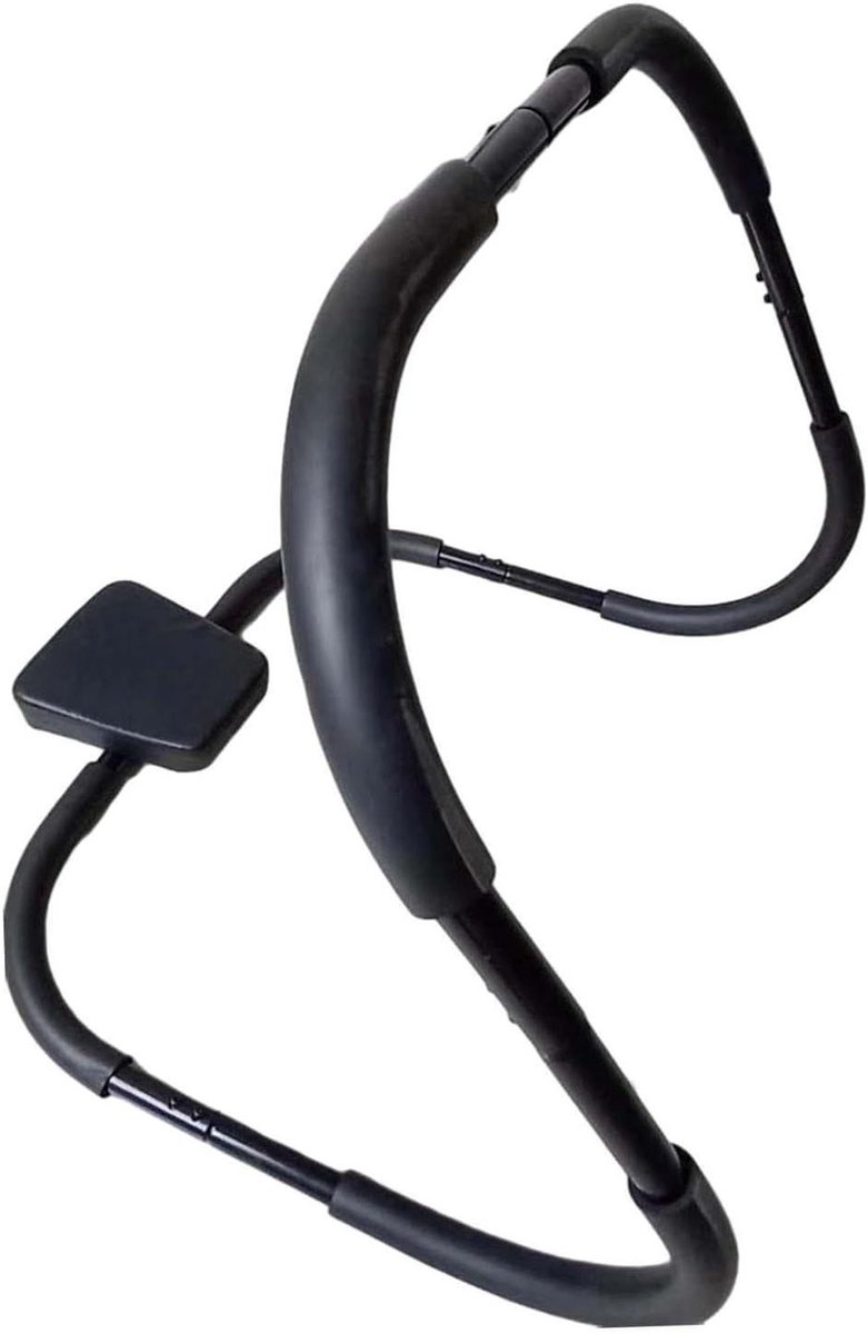 Sit-up Trainer - Buikspierwiel Elleboogsteun - Thuis Fitness - Multifunctioneel Trainingsapparaat - 74cm x 70cm x 62cm - Zwart