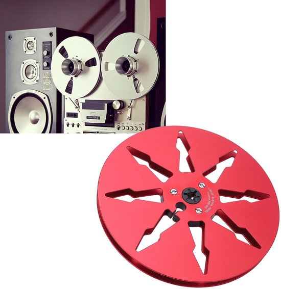 Lege Tapespoel - Open Haspel Geluidsband Spoel - Muziek Opnemen - Aluminiumlegering - 7 Inch - Rood — afbeelding 2