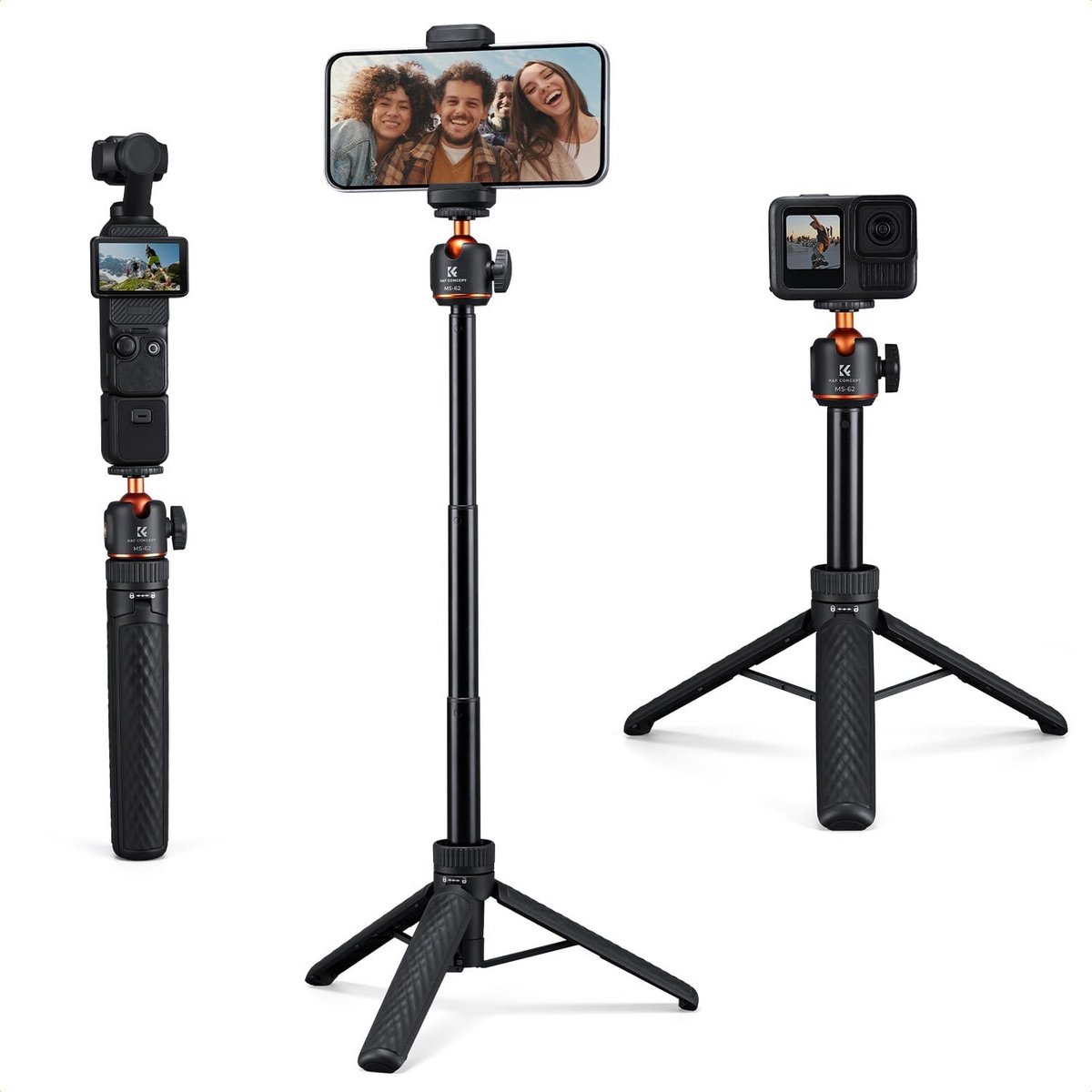 Selfie Stick - Mobielehouder Statief - Foto's Maken - Vouwbaar Ontwerp - 21 cm - Zwart