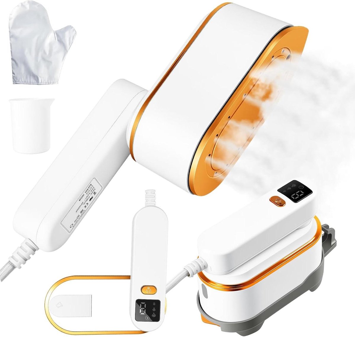 Draagbare Stomer - Handheld Strijkijzer - Kreukels Verwijderen - 4 Stoommodi LCD - 150 ml Tank - Wit