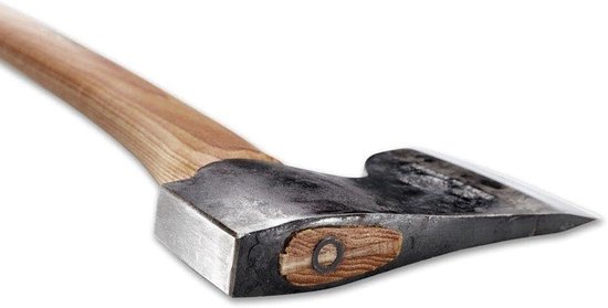 Bosbijl - Handgesmeed gereedschap - Hout kloven - Dubbele bevestiging kop - 64 cm - Walnoot — afbeelding 3