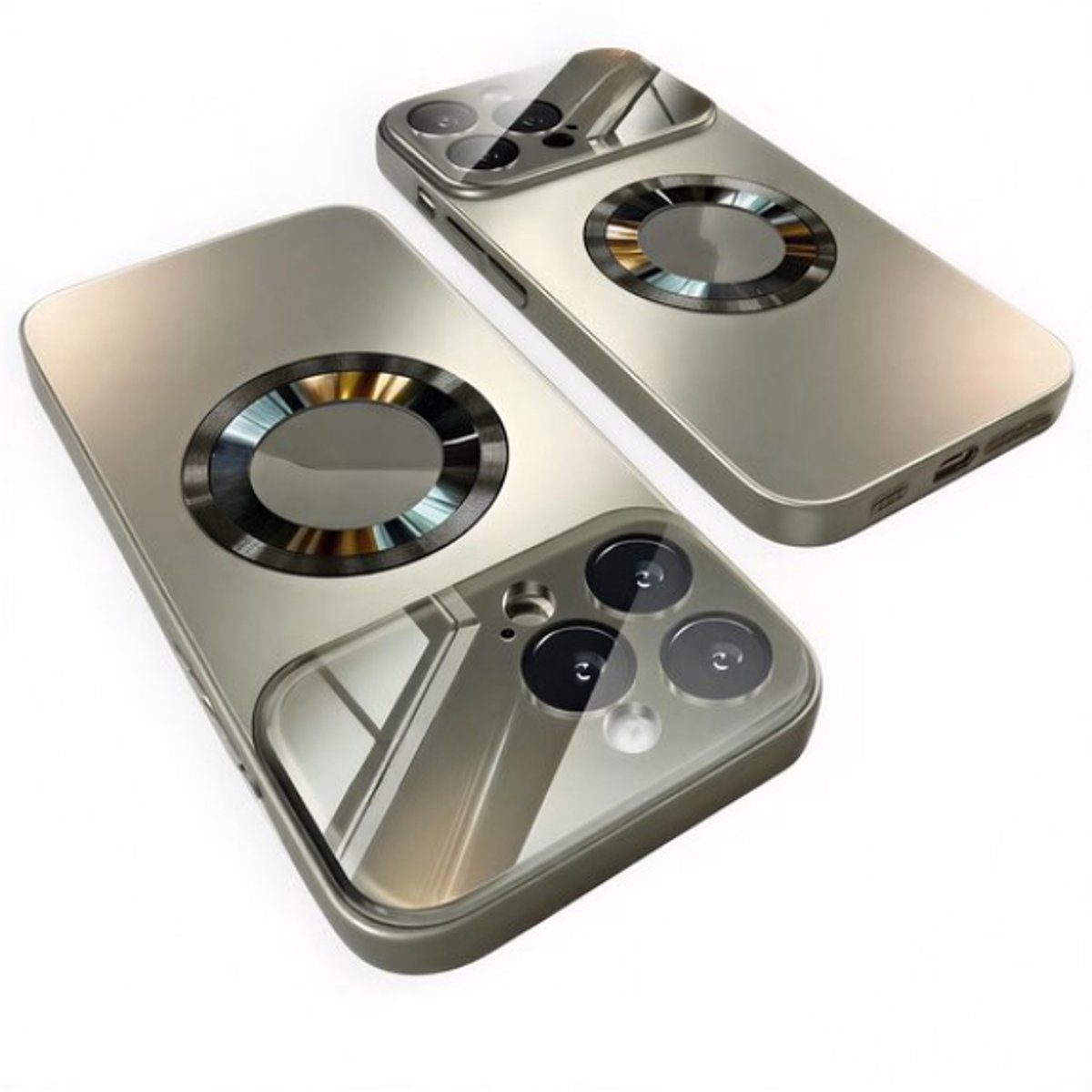 Luxe Titanium Metallic Magnetisch Hoesje Geschikt voor iPhone 16 Pro - Mat Afwerking, Draadloos Opladen, Schokbestendig en Stijlvol Ontwerp