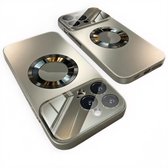 Luxe Titanium Metallic Magnetisch Hoesje Geschikt voor iPhone 16 Pro - Mat Afwerking, Draadloos Opladen, Schokbestendig en Stijlvol Ontwerp