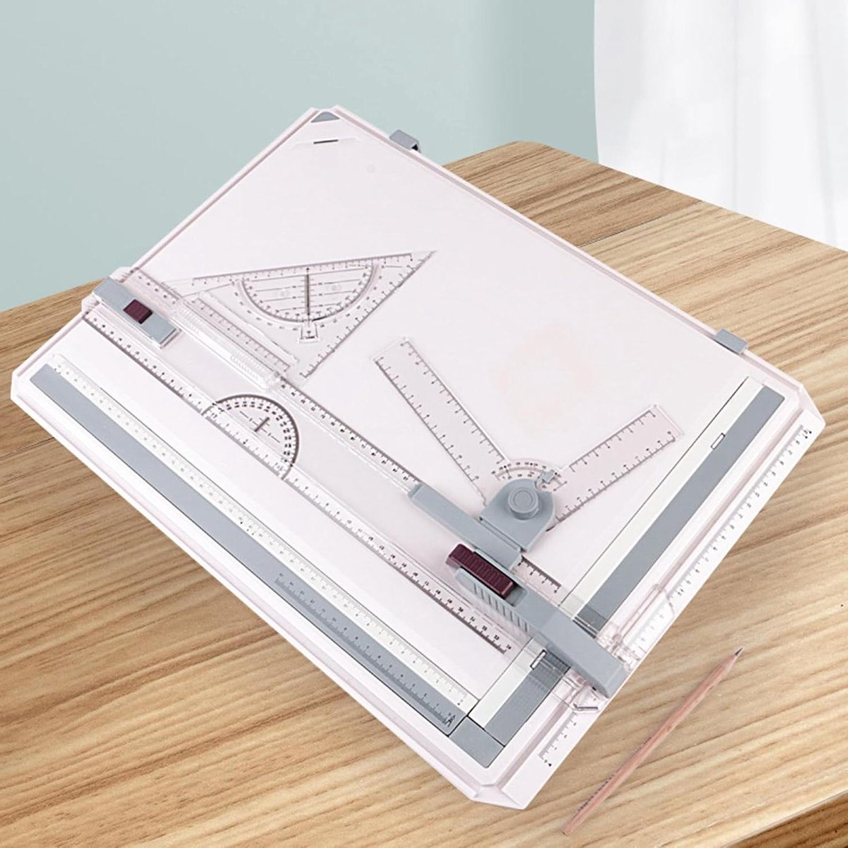 A3 Tekentafel - Tekentafel met liniaal - Precisie Tekenen - Verstelbare Hoek - A3 formaat - Wit